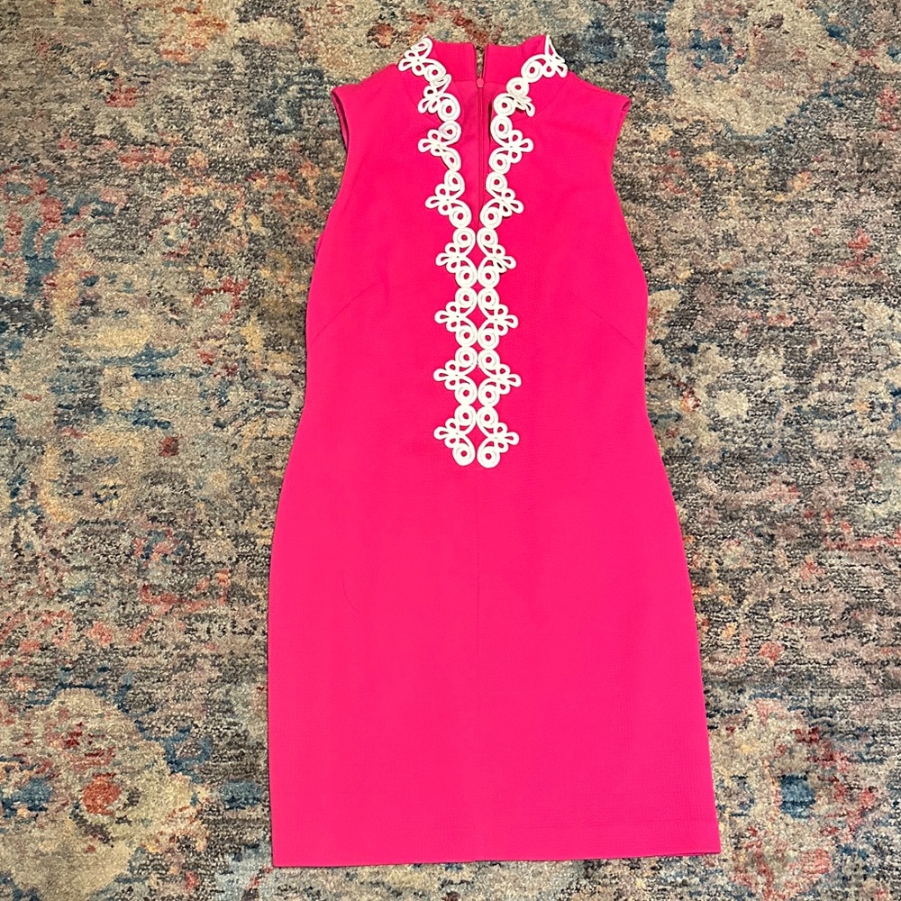 Vince Camuto Pink Mini Dress with White Lace Accent